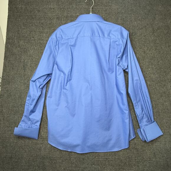 Blueburry Royale Men’s Button-Up Shirt | Royal Blue Hidden Placket | Size 17 - Picture 8 of 10